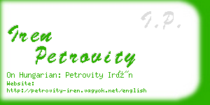 iren petrovity business card